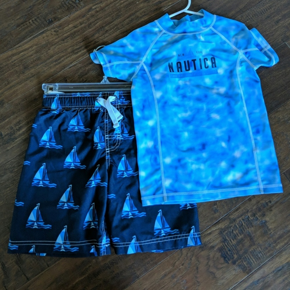 Nautica Swim Suit and Rash Guard